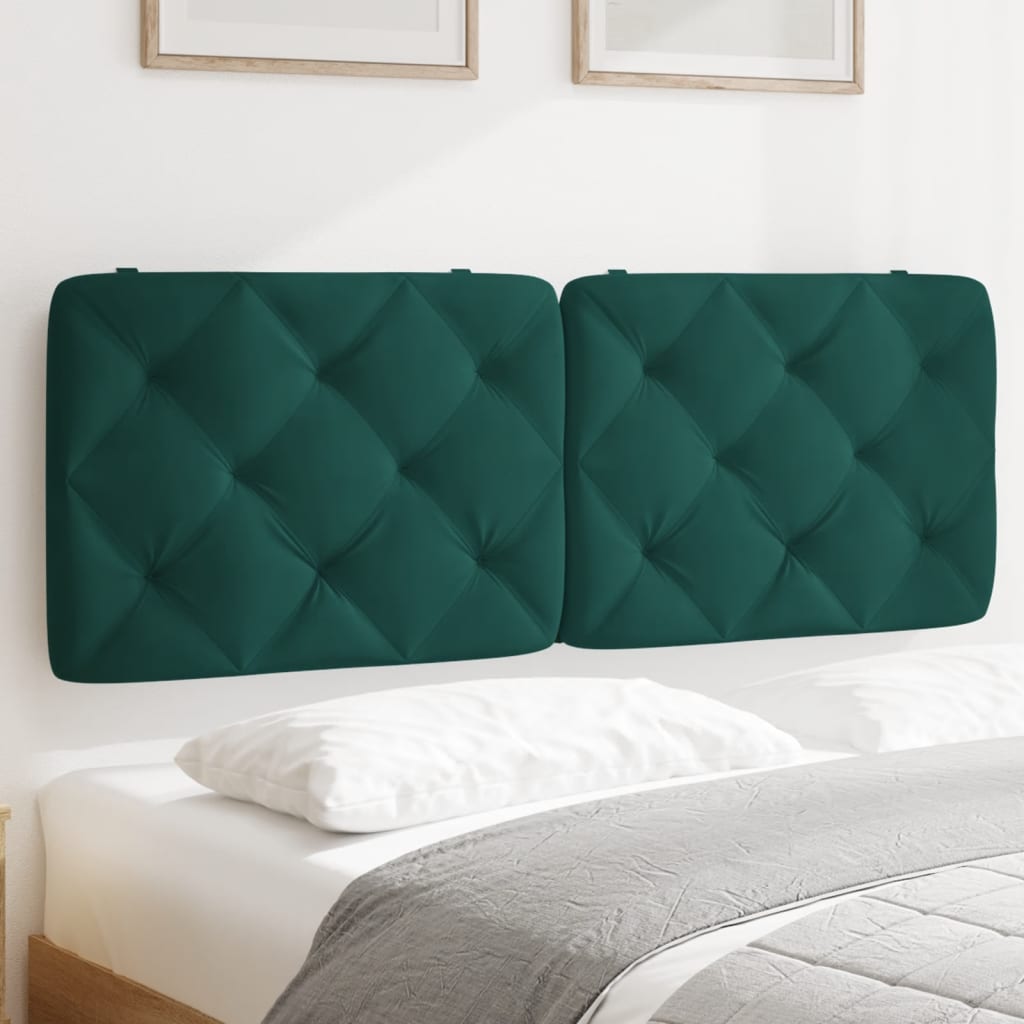 Coussin de tête de lit vert foncé 120 cm velours - XIOS
