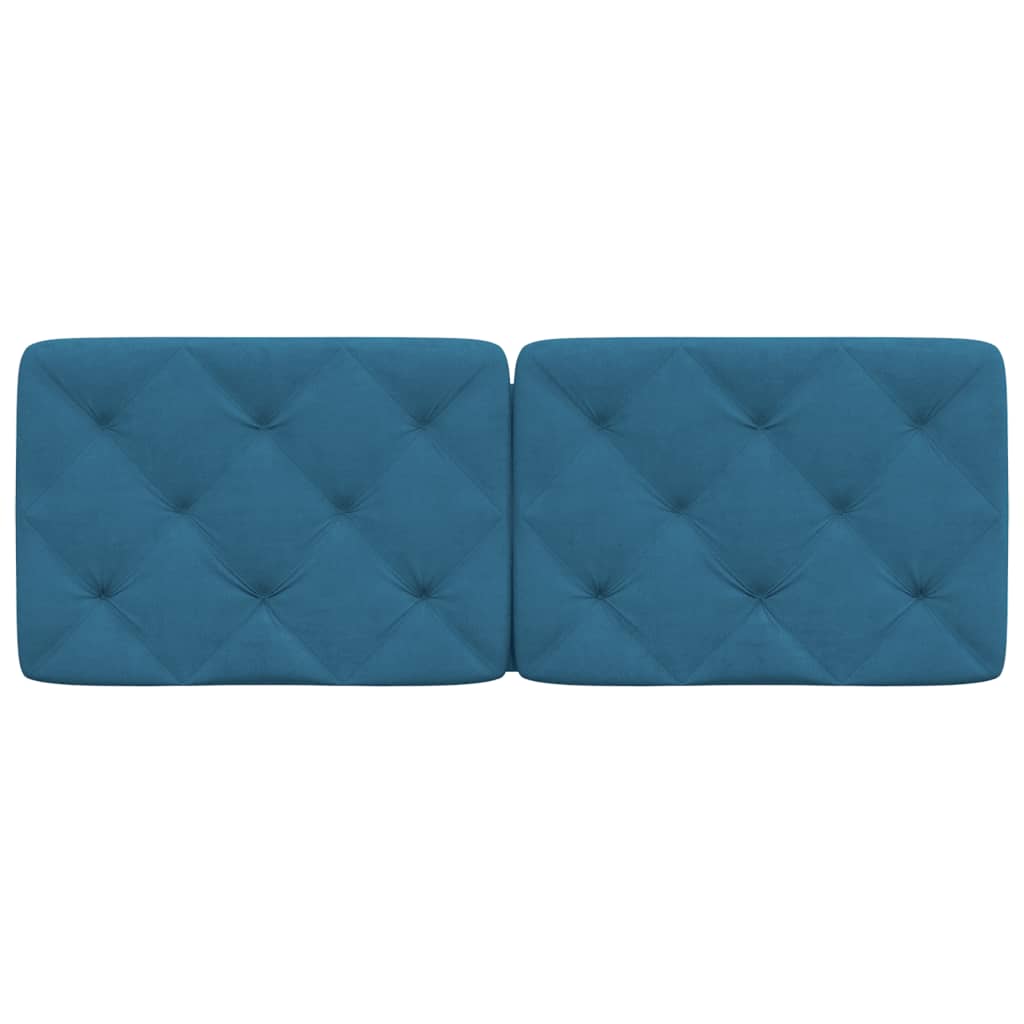 Coussin de tête de lit bleu 120 cm velours - XIOS