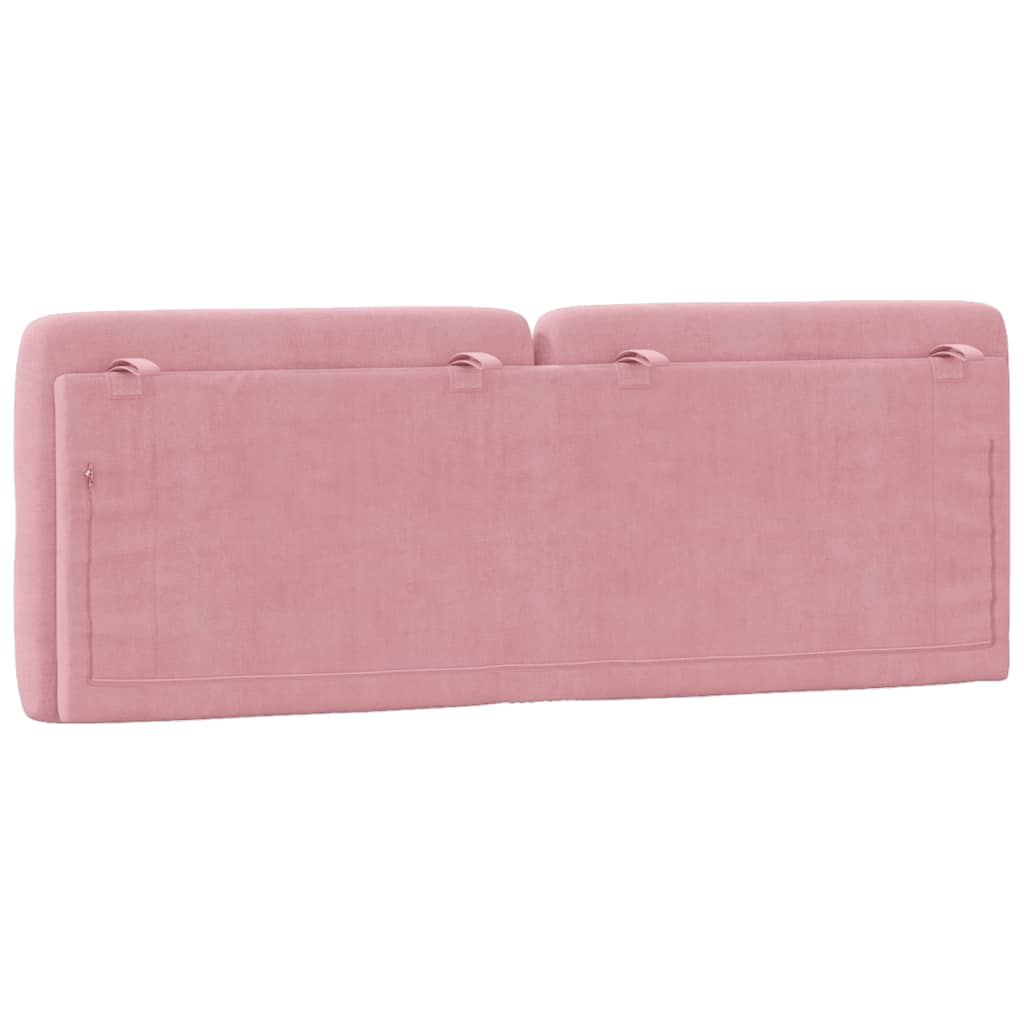 Coussin de tête de lit rose 120 cm velours - XIOS