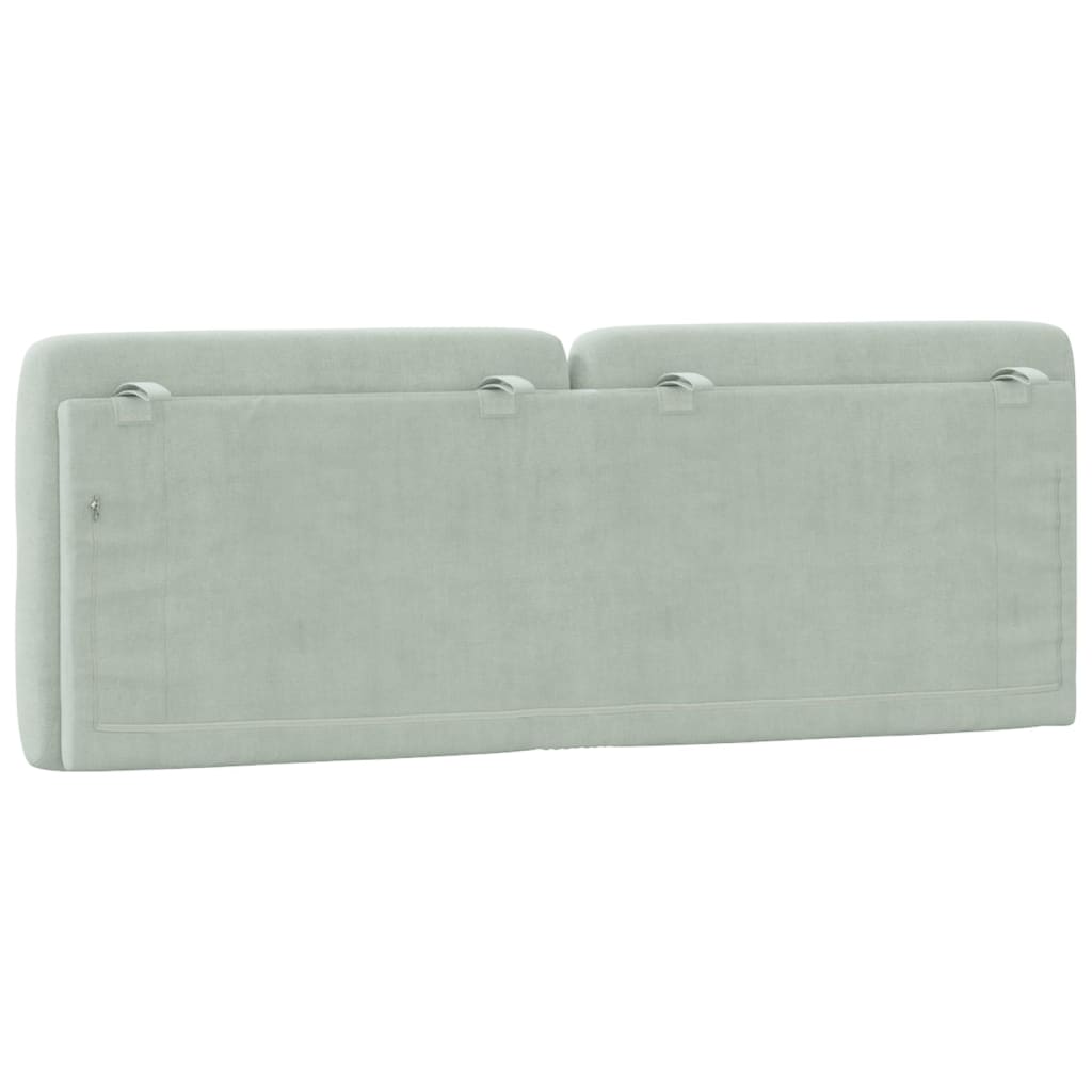 Coussin de tête de lit gris clair 140 cm velours - XIOS