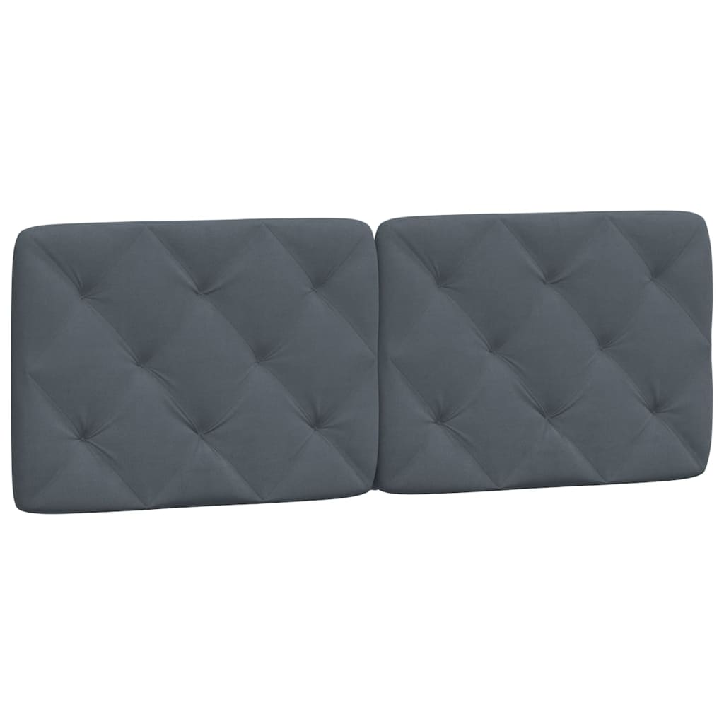 Coussin de tête de lit gris foncé 140 cm velours - XIOS