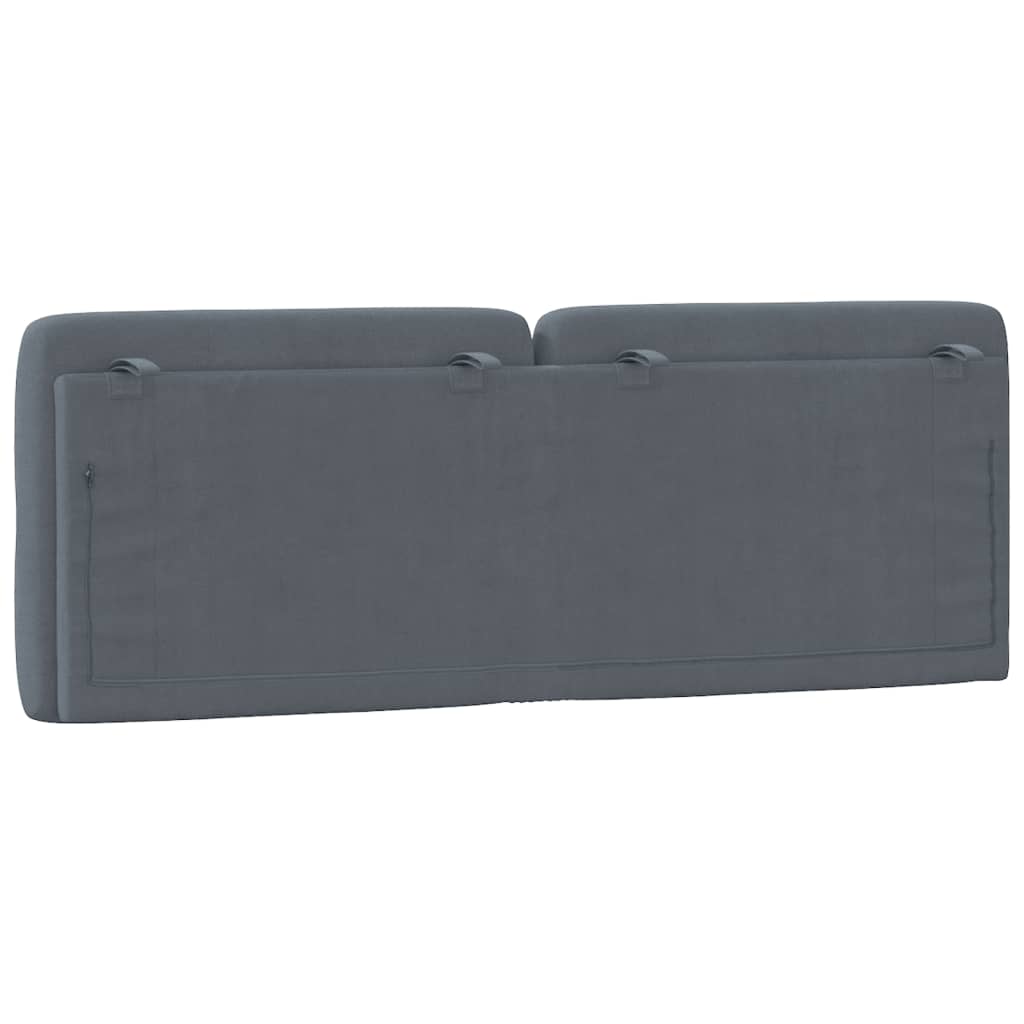 Coussin de tête de lit gris foncé 140 cm velours - XIOS