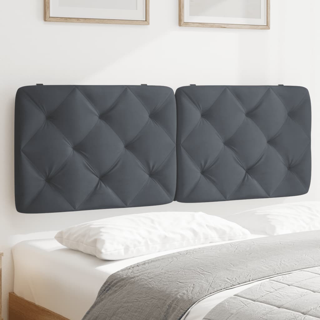 Coussin de tête de lit gris foncé 140 cm velours - XIOS