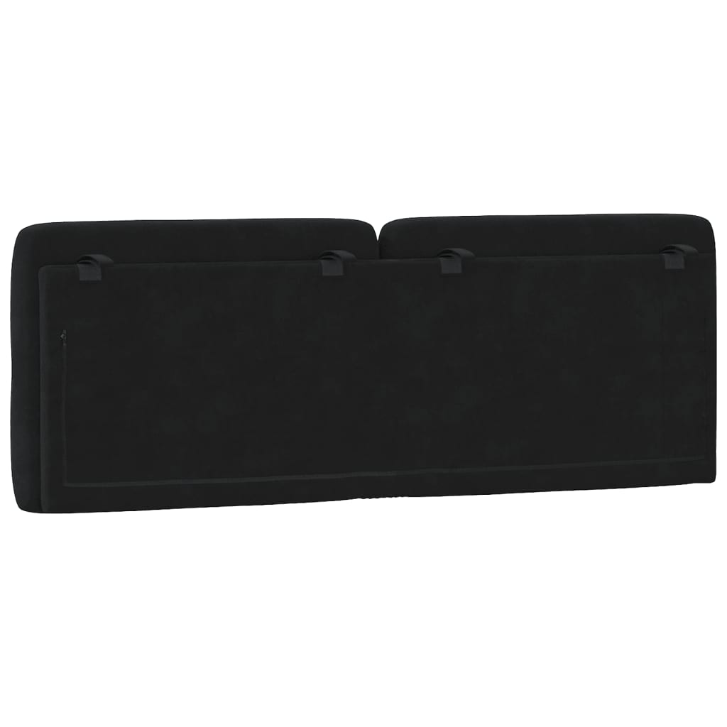 Coussin de tête de lit noir 140 cm velours - XIOS