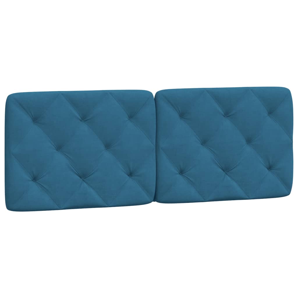 Coussin de tête de lit bleu 140 cm velours - XIOS