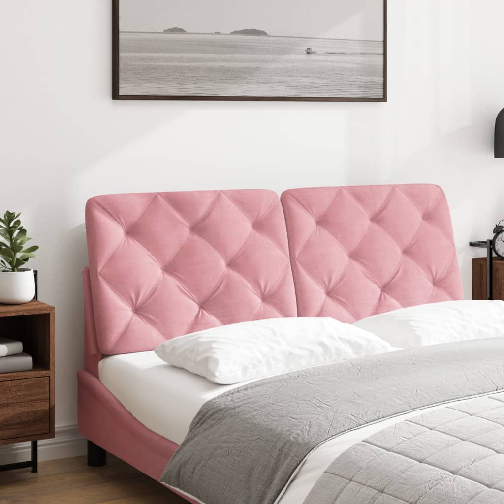 Coussin de tête de lit rose 140 cm velours - XIOS