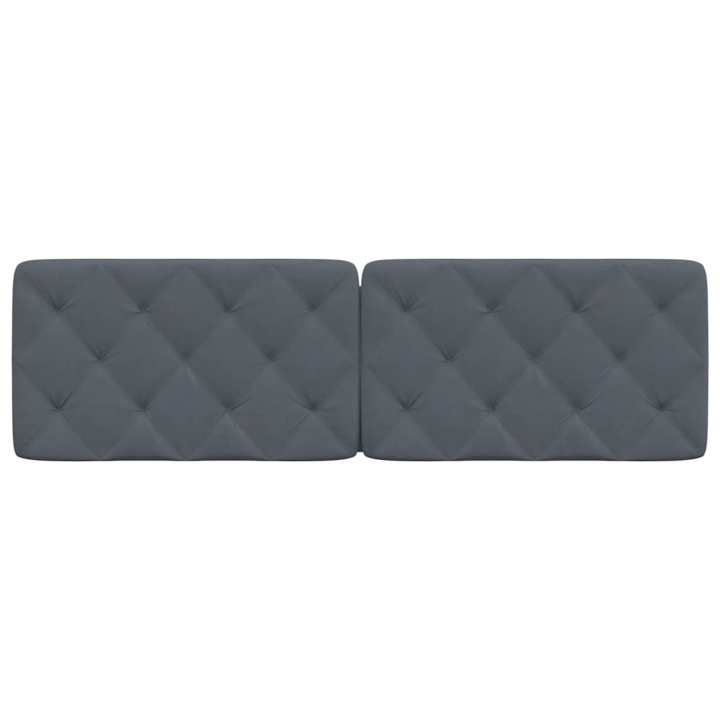 Coussin de tête de lit gris foncé 160 cm velours - XIOS