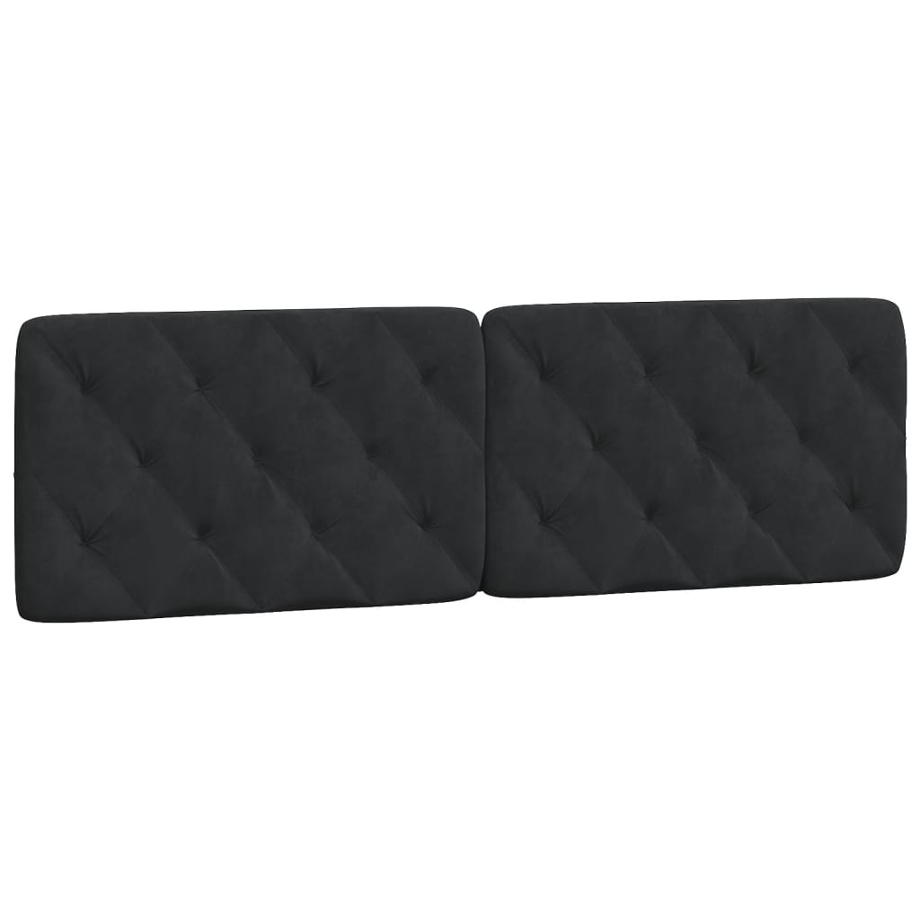 Coussin de tête de lit noir 160 cm velours - XIOS