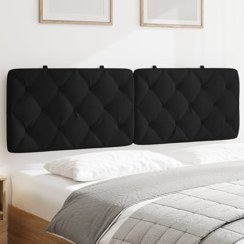 Coussin de tête de lit noir 160 cm velours - XIOS