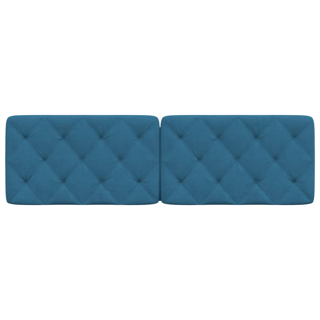 Coussin de tête de lit bleu 160 cm velours - XIOS