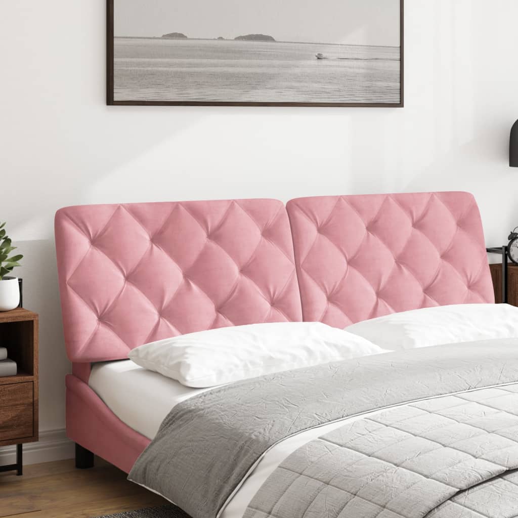 Coussin de tête de lit rose 160 cm velours - XIOS