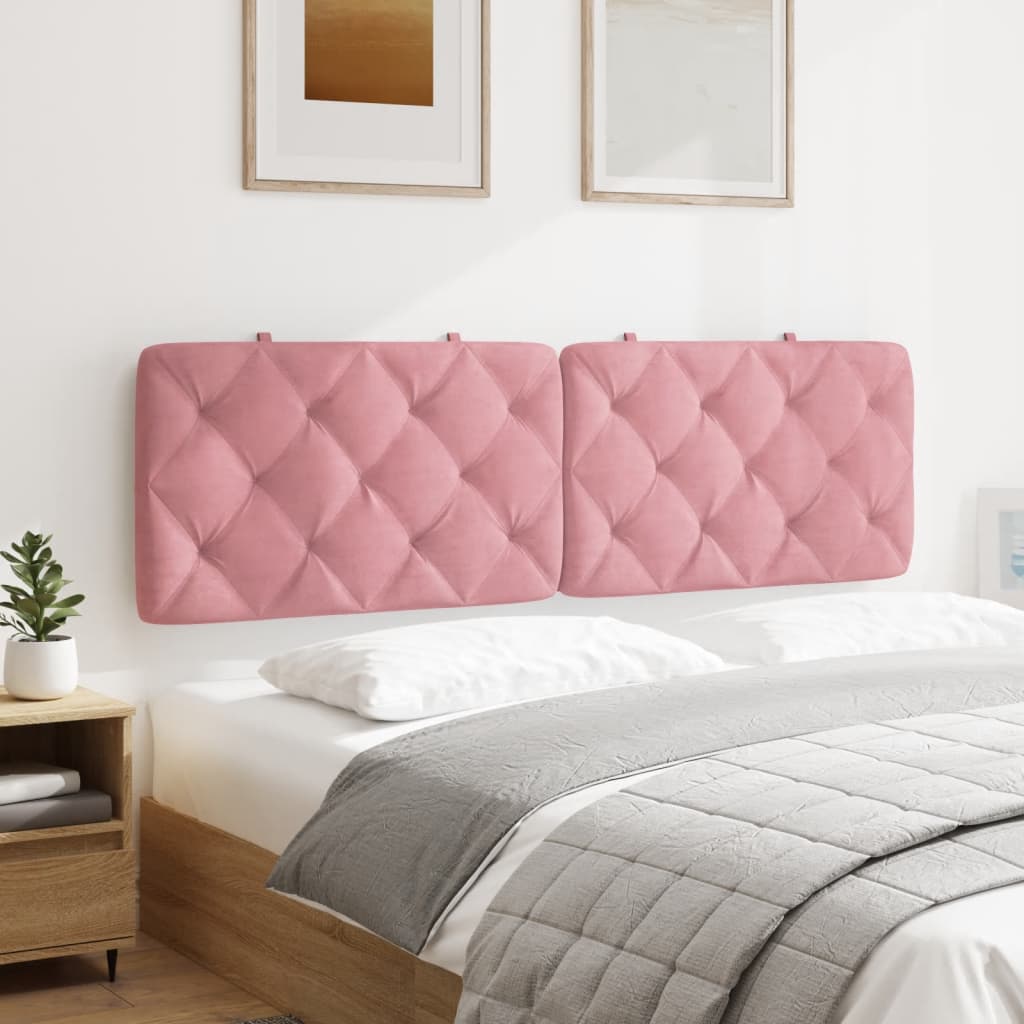 Coussin de tête de lit rose 160 cm velours - XIOS