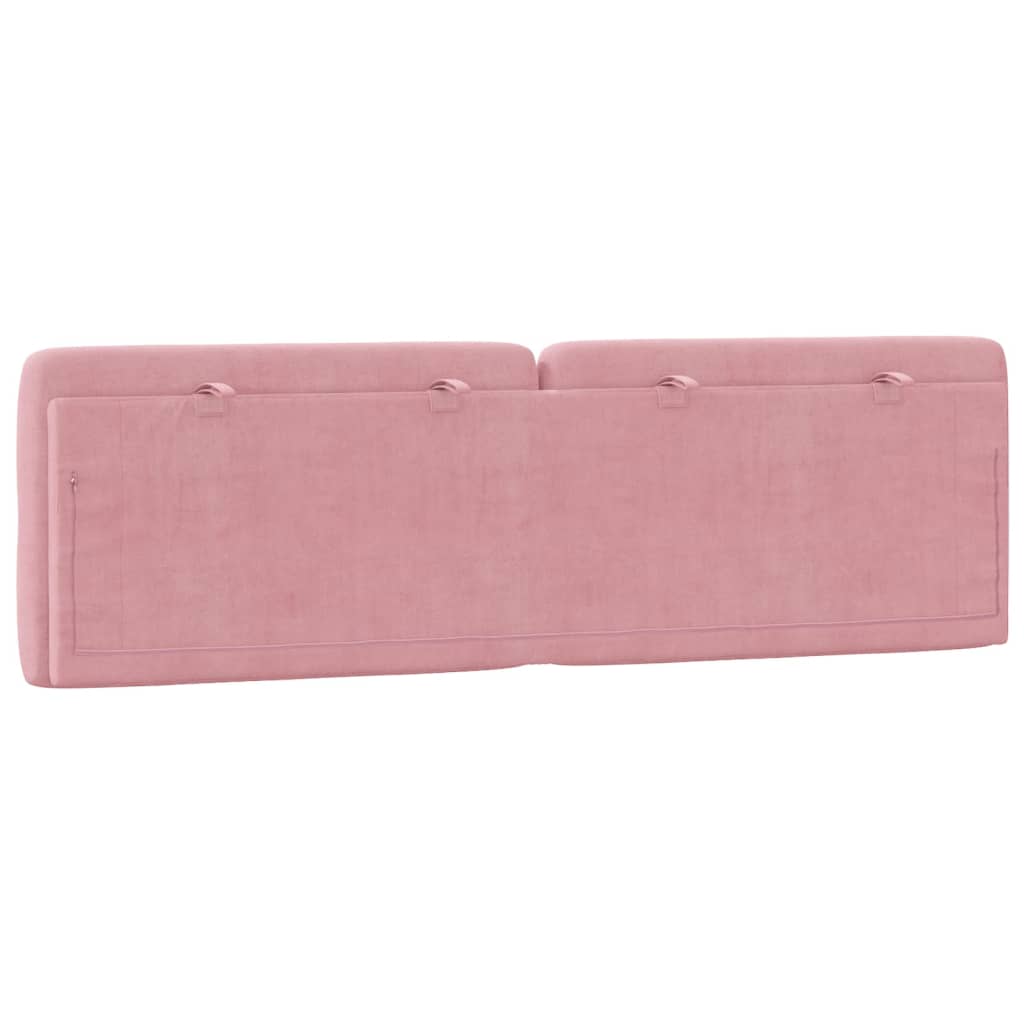 Coussin de tête de lit rose 160 cm velours - XIOS