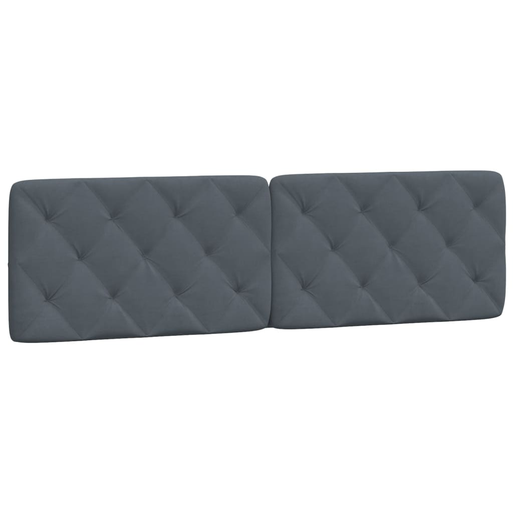 Coussin de tête de lit gris foncé 180 cm velours - XIOS