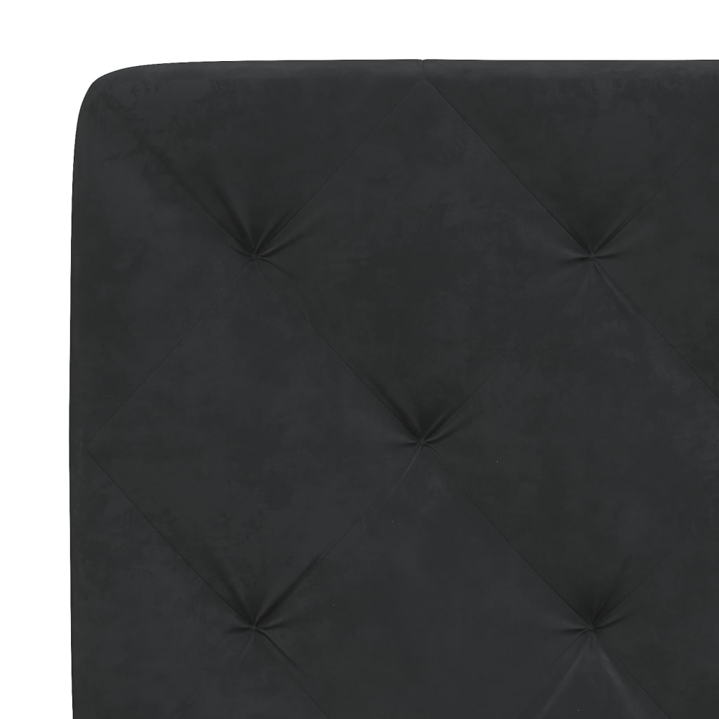 Coussin de tête de lit noir 180 cm velours - XIOS