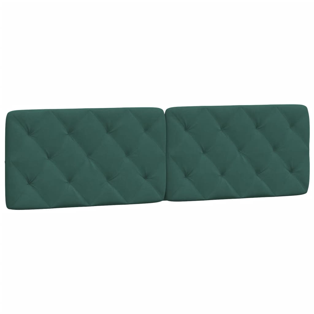 Coussin de tête de lit vert foncé 180 cm velours - XIOS