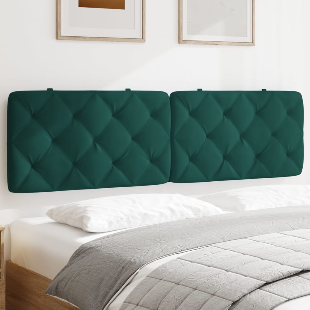 Coussin de tête de lit vert foncé 180 cm velours - XIOS