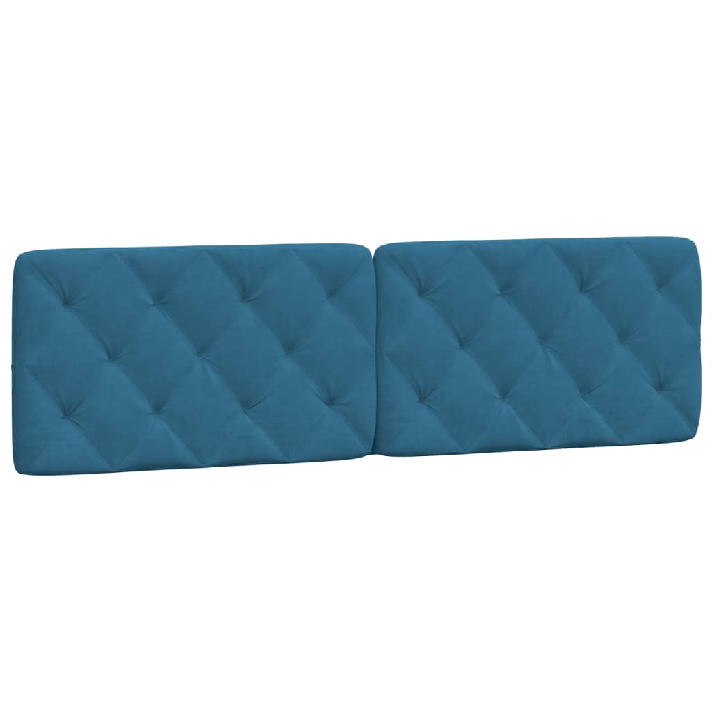 Coussin de tête de lit bleu 180 cm velours - XIOS
