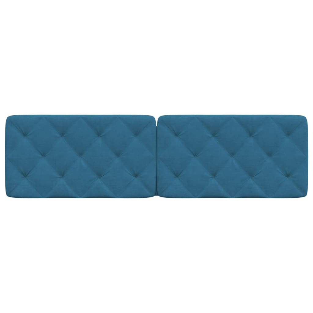 Coussin de tête de lit bleu 180 cm velours - XIOS
