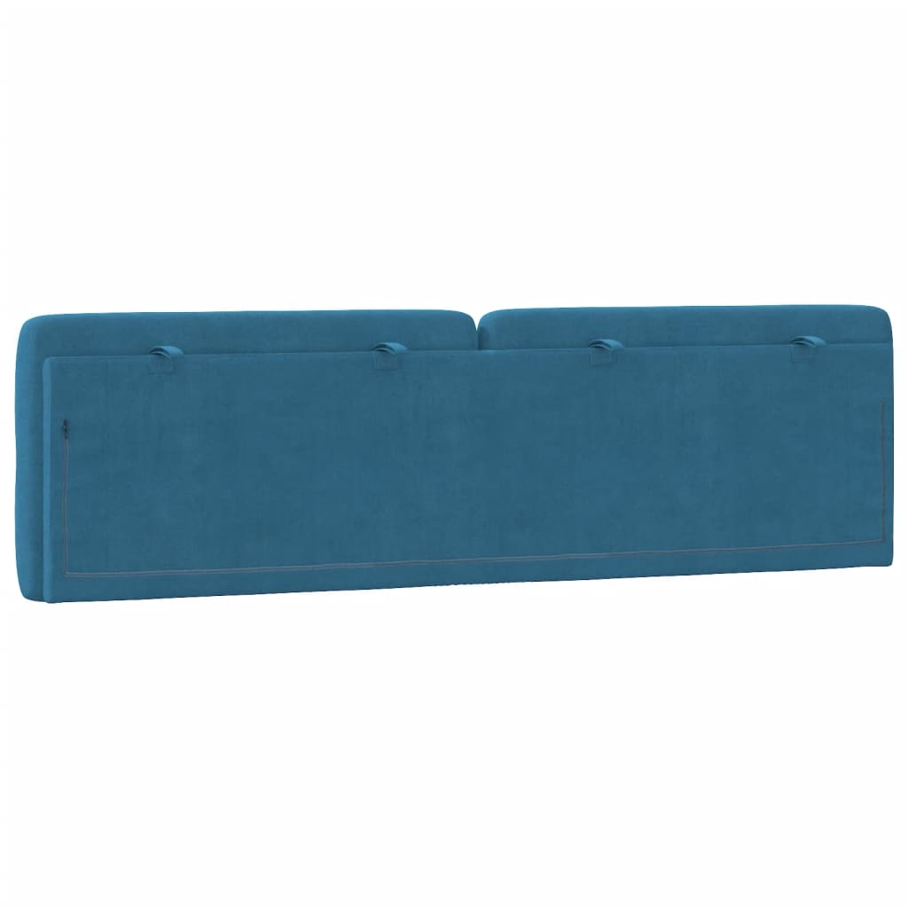 Coussin de tête de lit bleu 180 cm velours - XIOS