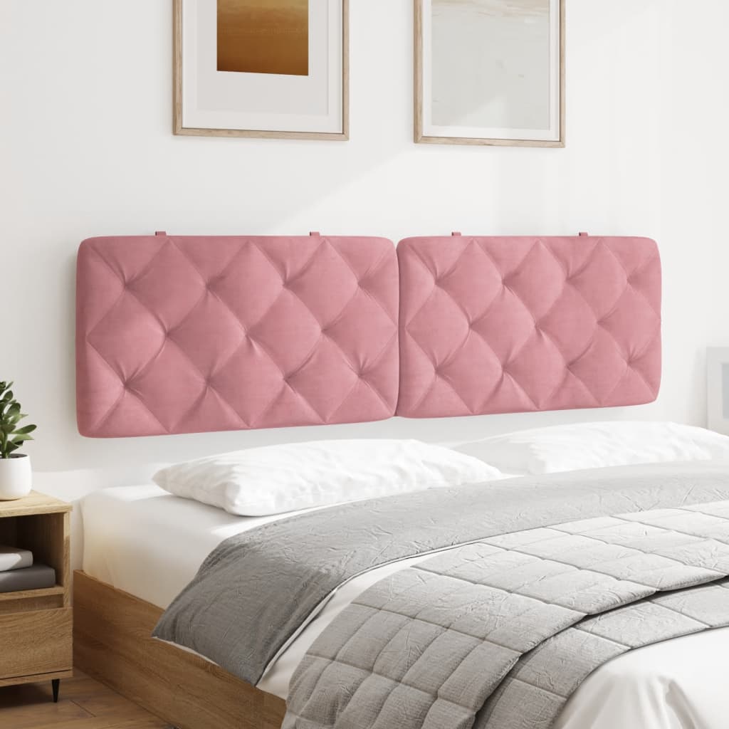 Coussin de tête de lit rose 180 cm velours - XIOS