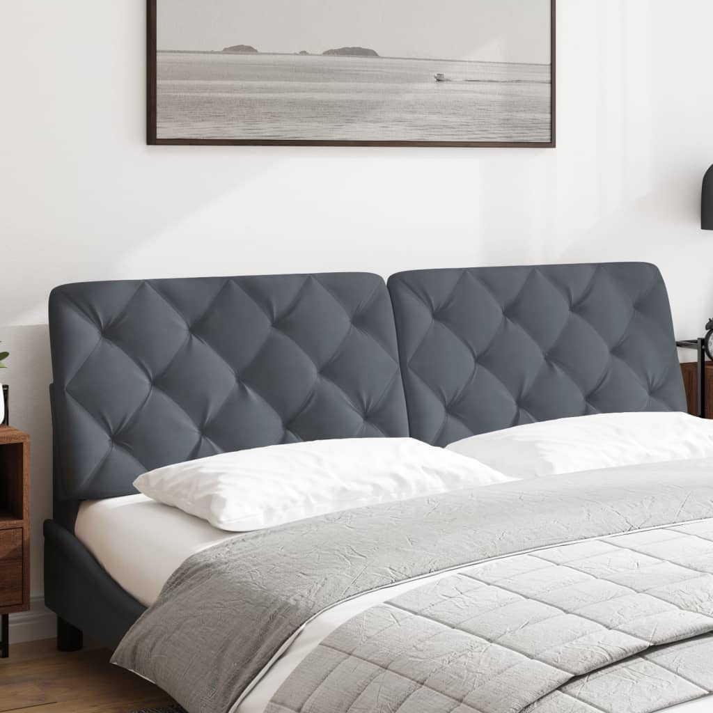 Coussin de tête de lit gris foncé 183 cm velours - XIOS
