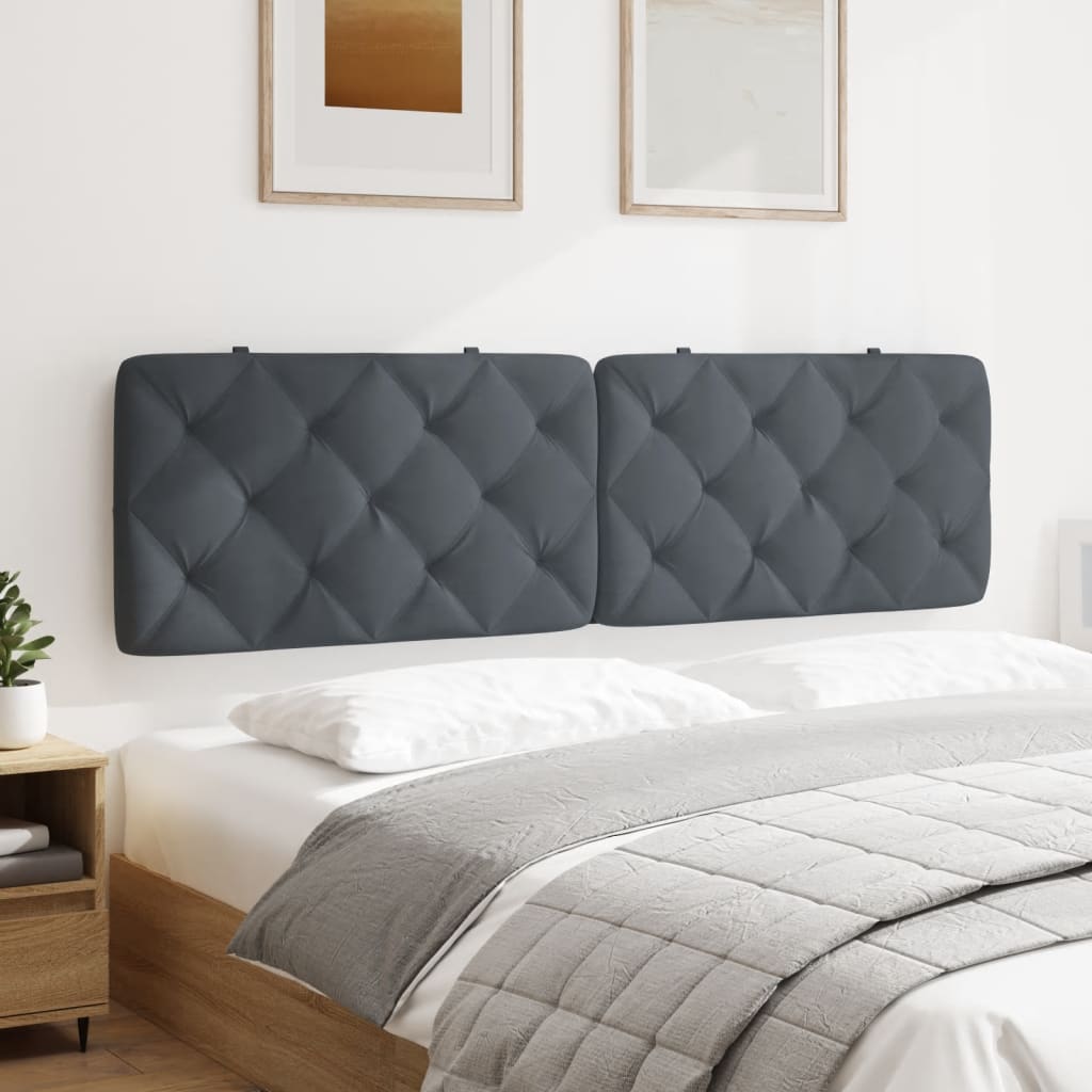 Coussin de tête de lit gris foncé 183 cm velours - XIOS