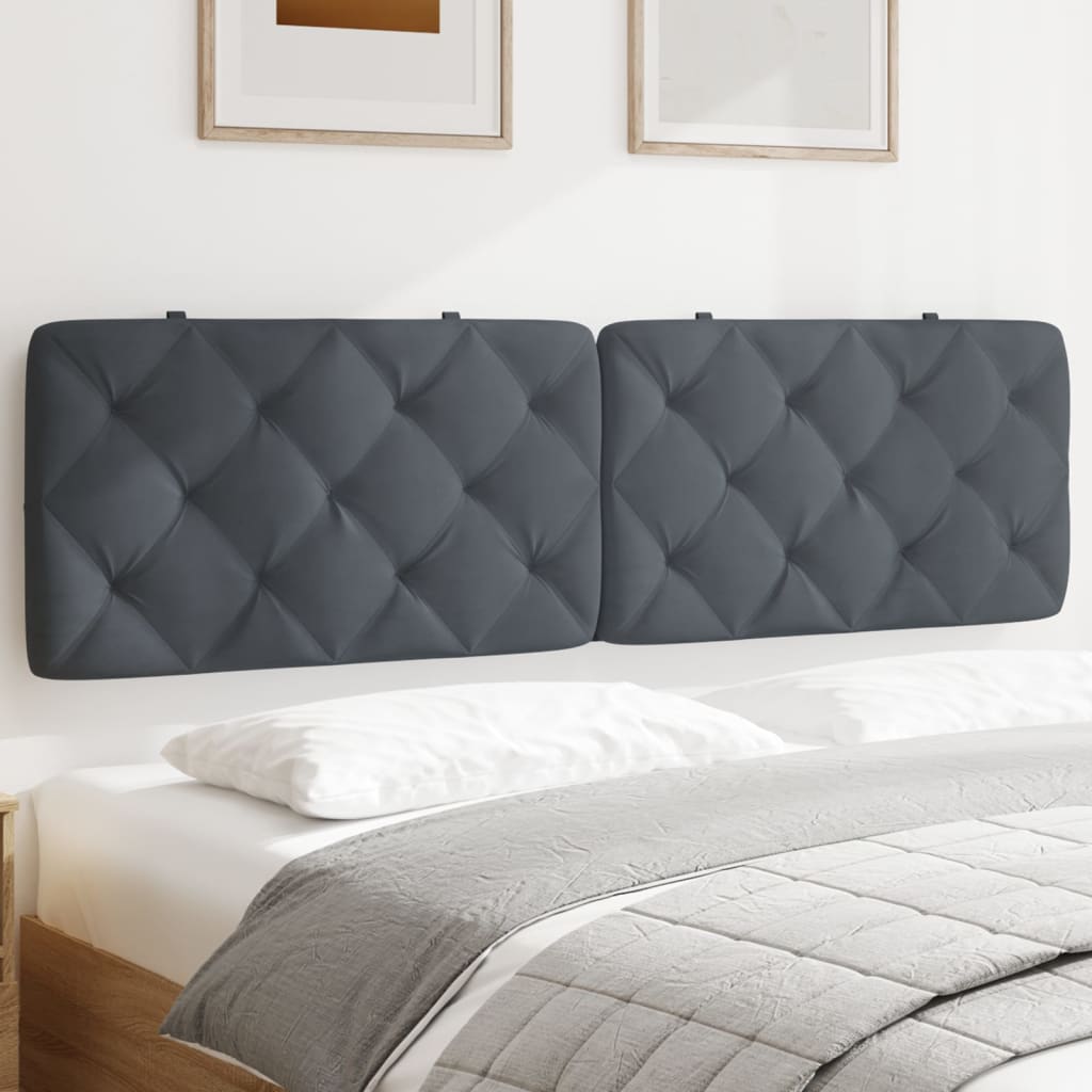 Coussin de tête de lit gris foncé 183 cm velours - XIOS