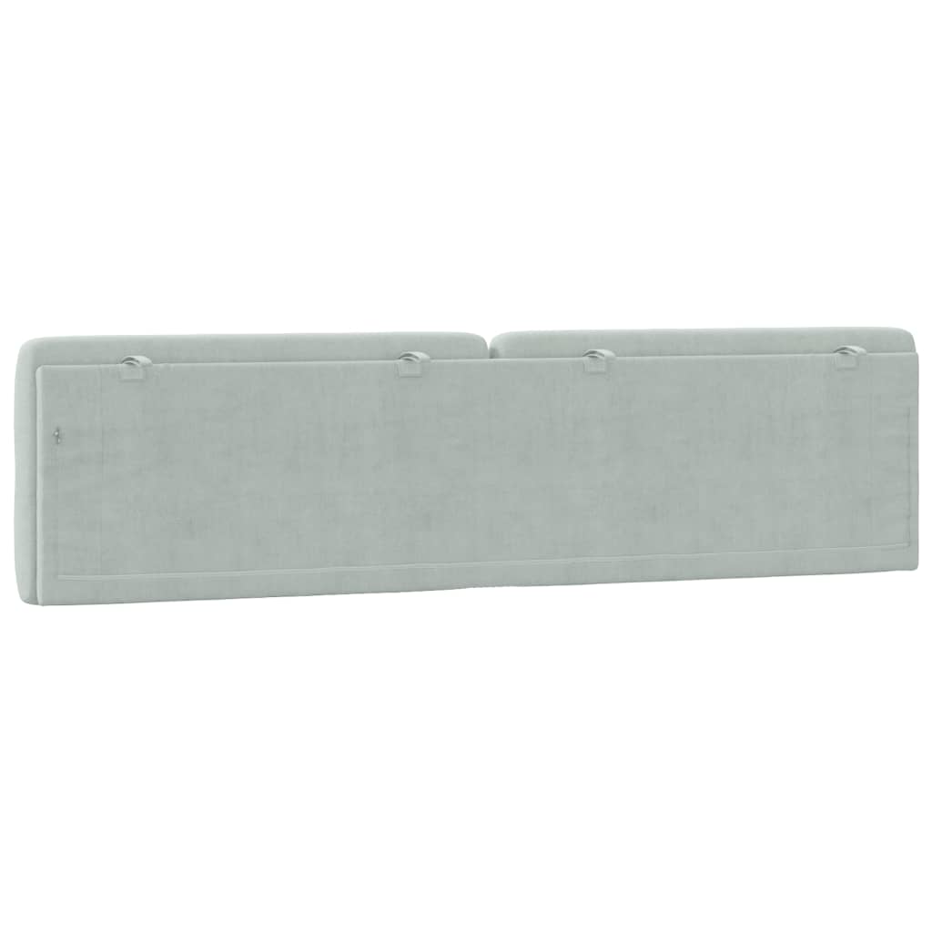 Coussin de tête de lit gris clair 200 cm velours - XIOS