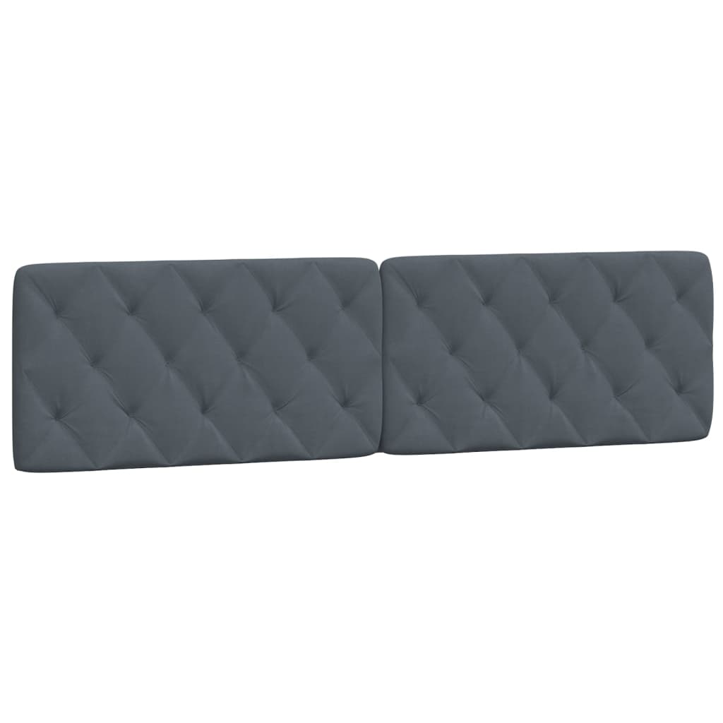 Coussin de tête de lit gris foncé 200 cm velours - XIOS