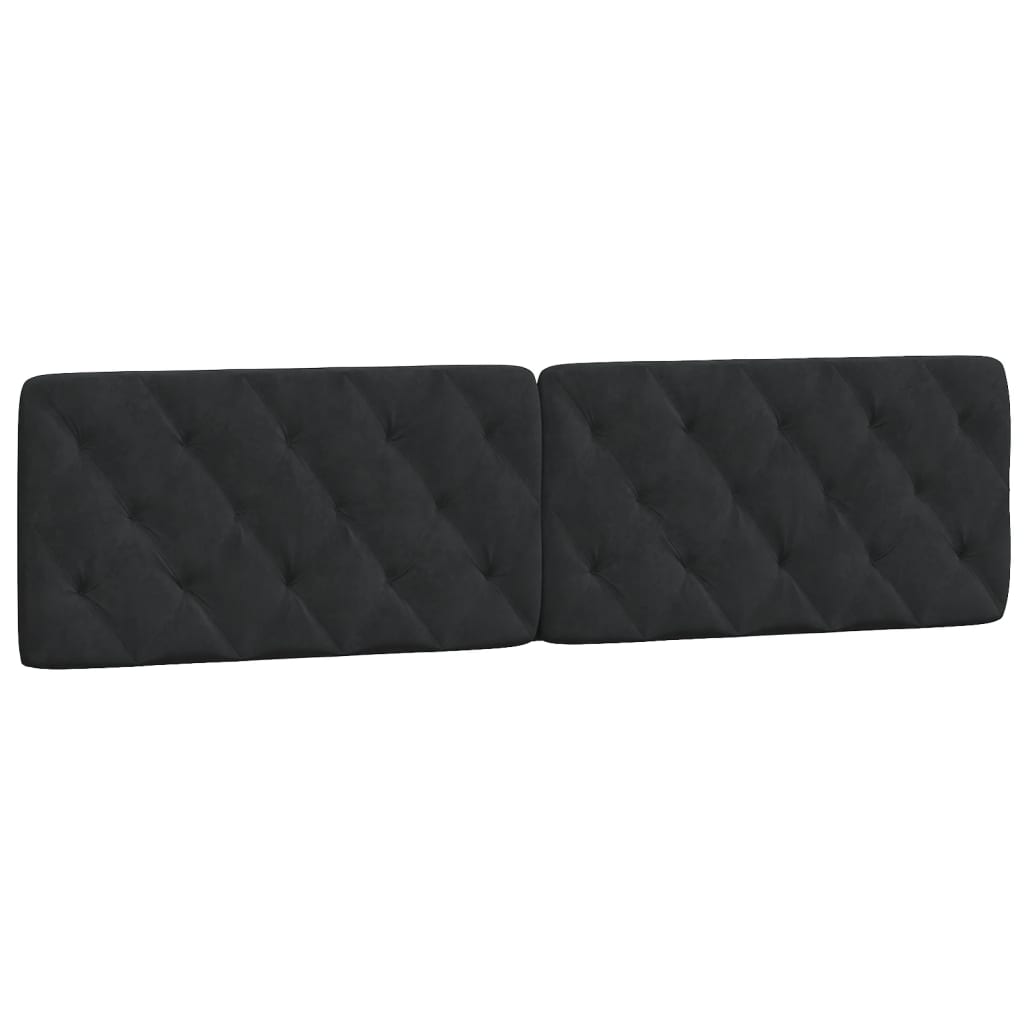 Coussin de tête de lit noir 200 cm velours - XIOS