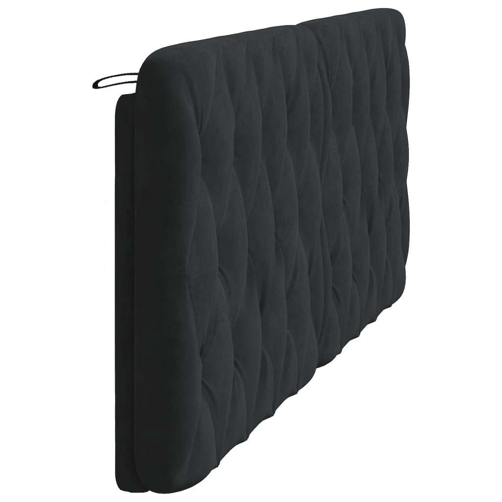 Coussin de tête de lit noir 200 cm velours - XIOS