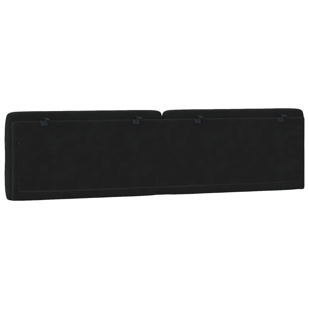 Coussin de tête de lit noir 200 cm velours - XIOS