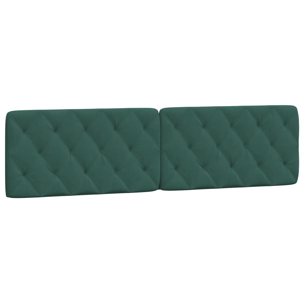 Coussin de tête de lit vert foncé 200 cm velours - XIOS