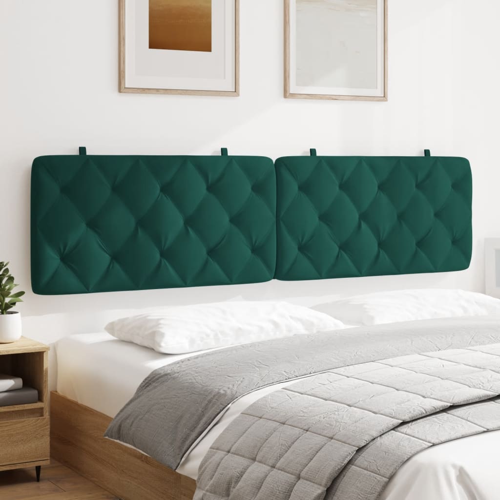 Coussin de tête de lit vert foncé 200 cm velours - XIOS
