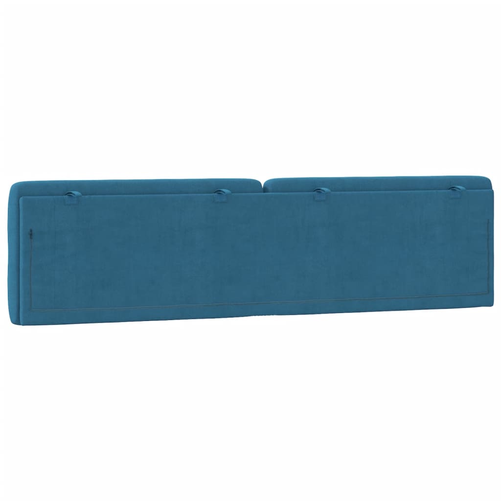Coussin de tête de lit bleu 200 cm velours - XIOS