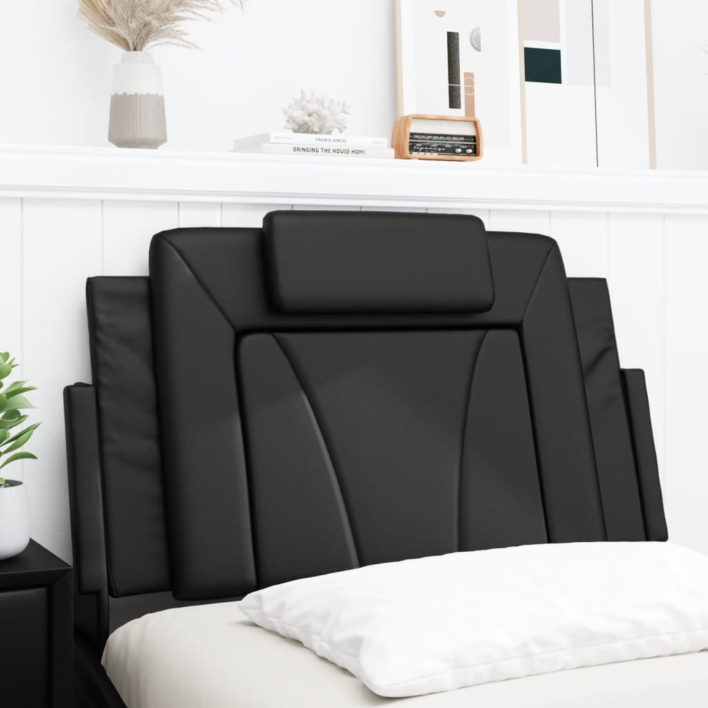 Coussin de tête de lit noir 90 cm similicuir - XIOS