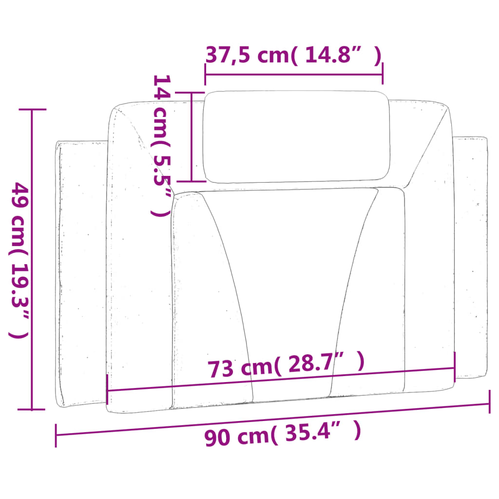 Coussin de tête de lit noir 90 cm similicuir - XIOS