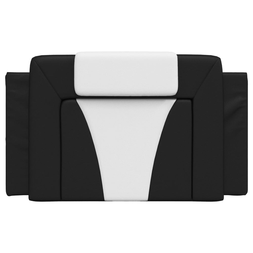 Coussin de tête de lit noir et blanc 90 cm similicuir - XIOS