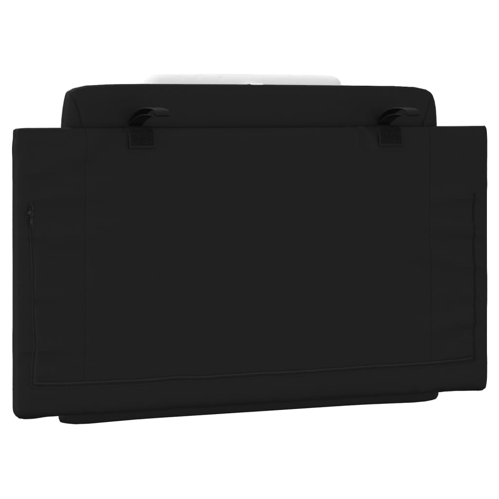 Coussin de tête de lit noir et blanc 90 cm similicuir - XIOS