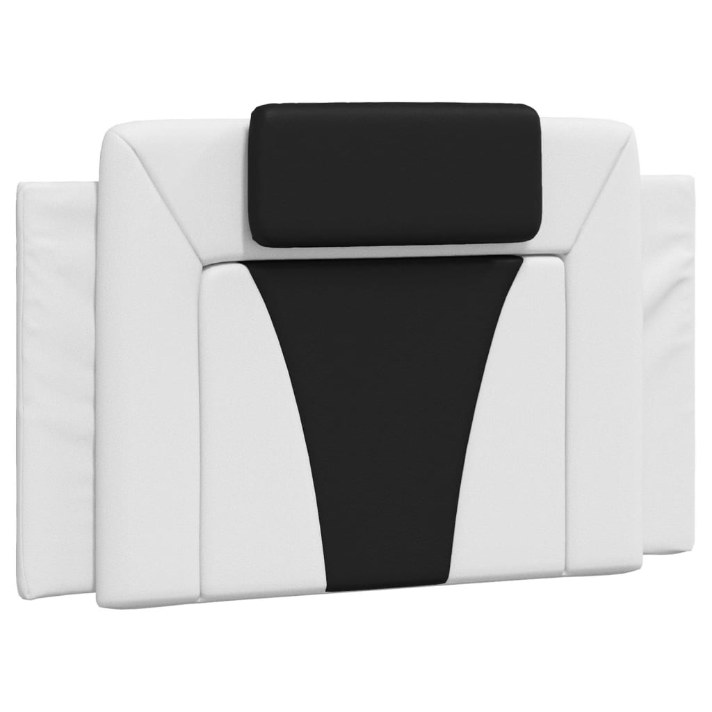 Coussin de tête de lit noir et blanc 90 cm similicuir - XIOS