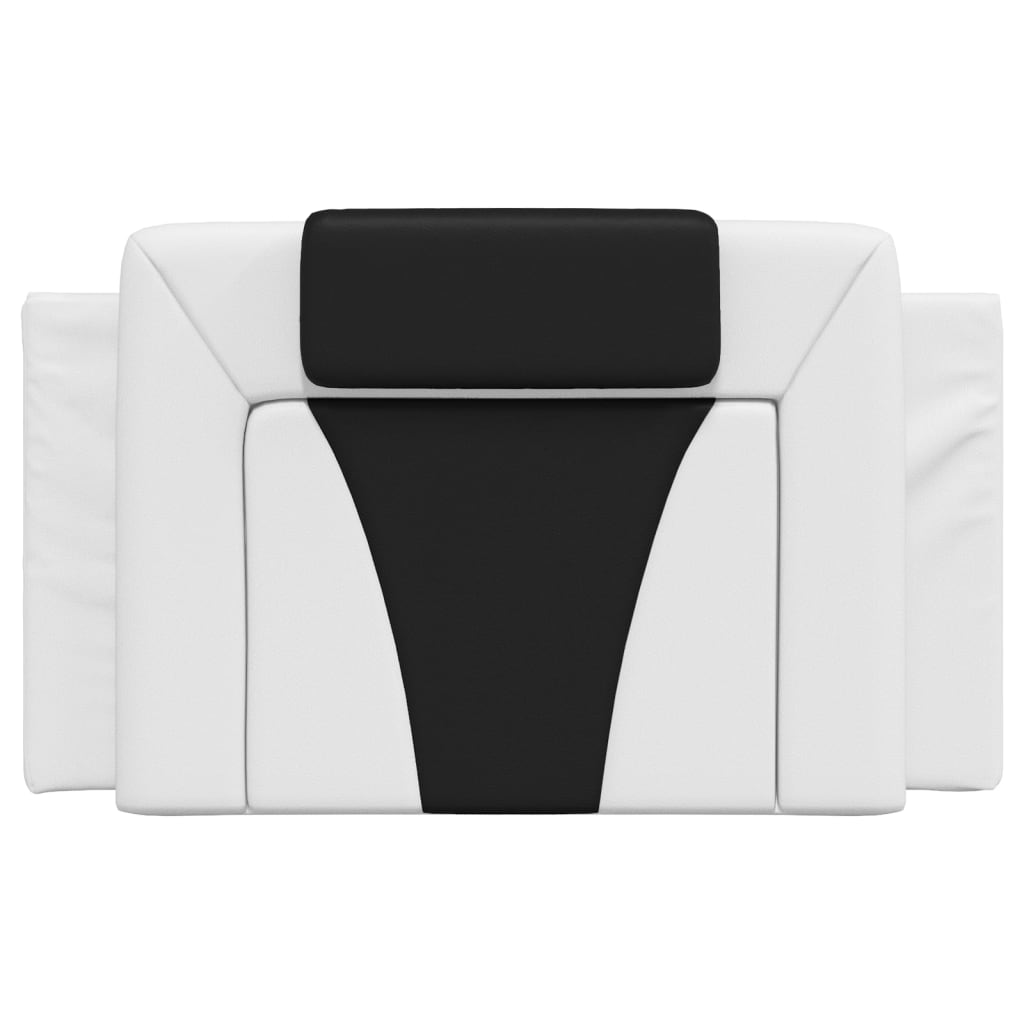 Coussin de tête de lit noir et blanc 90 cm similicuir - XIOS