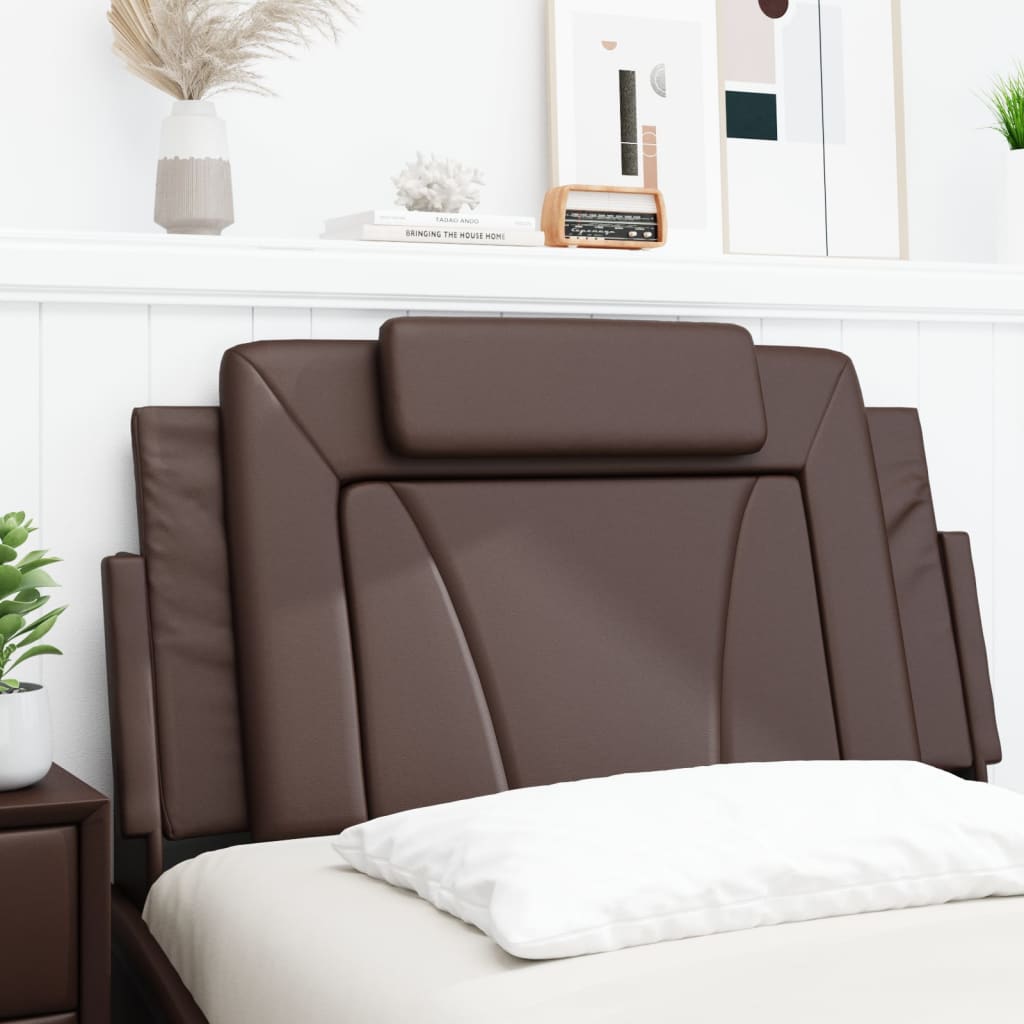 Coussin de tête de lit marron 100 cm similicuir - XIOS
