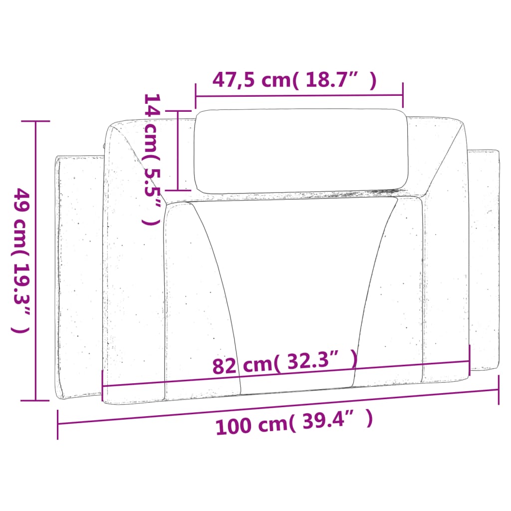 Coussin de tête de lit cappuccino 100 cm similicuir - XIOS