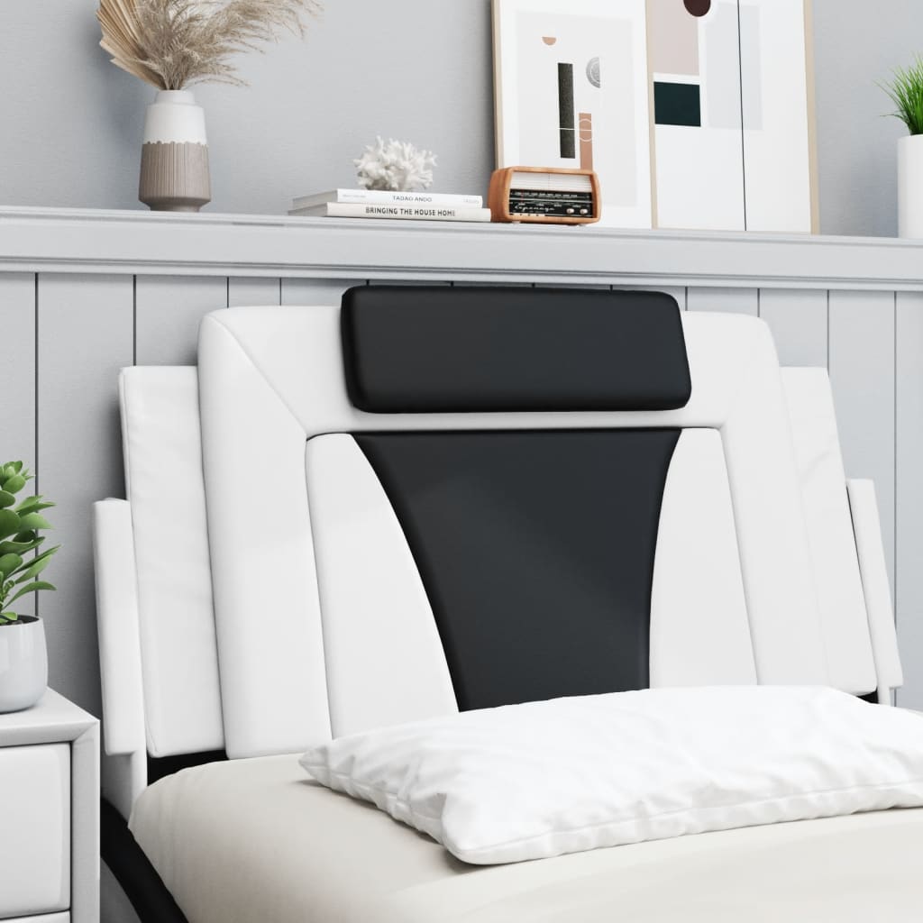Coussin de tête de lit noir et blanc 100 cm similicuir - XIOS
