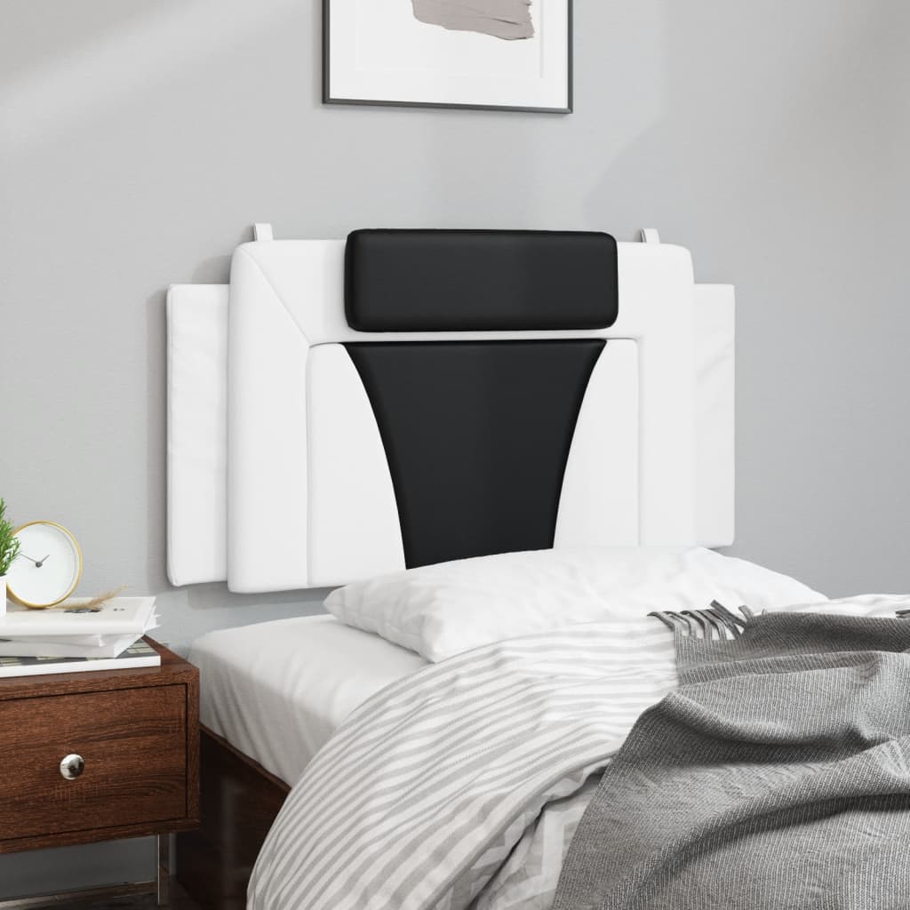 Coussin de tête de lit noir et blanc 100 cm similicuir - XIOS