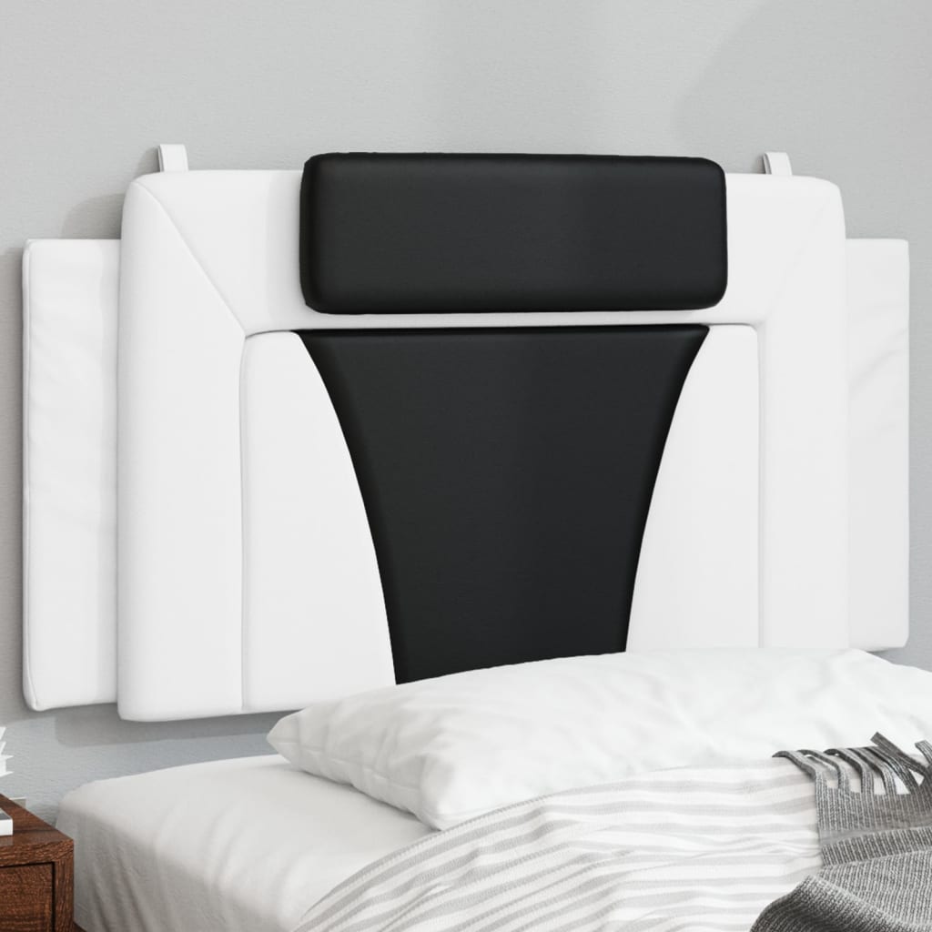 Coussin de tête de lit noir et blanc 100 cm similicuir - XIOS