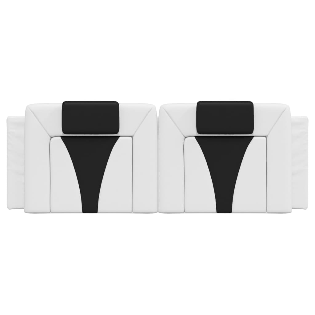 Coussin de tête de lit noir et blanc 120 cm similicuir - XIOS