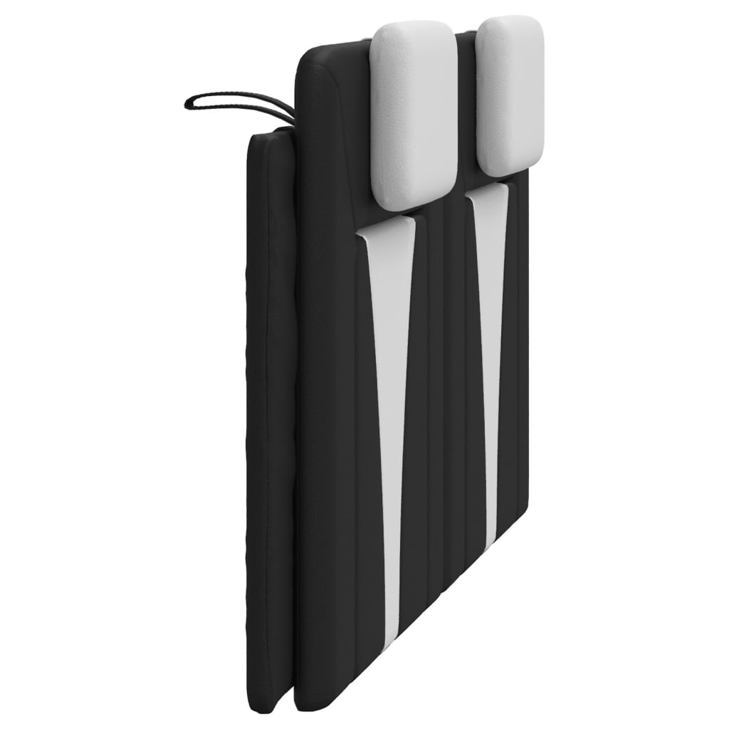Coussin de tête de lit Viana noir et blanc 137 cm similicuir - XIOS