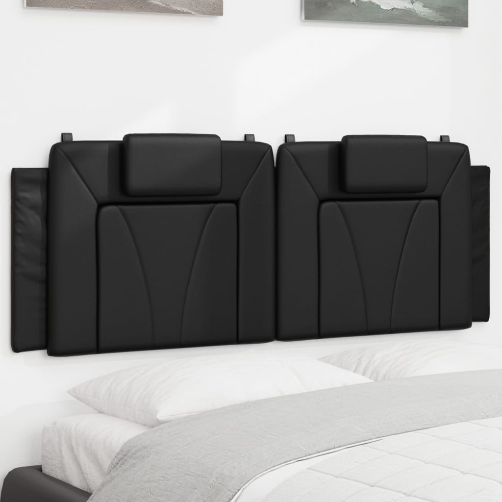 Coussin de tête de lit noir 140 cm similicuir - XIOS